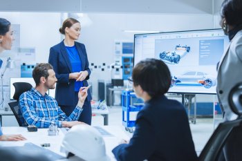 Entwicklungsteam in der Automobilindustrie